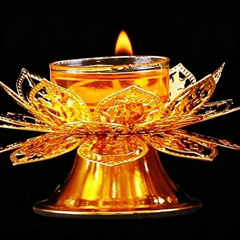 Incense Holder - 티라이트 홀더 골드 로터스 디자인 기름등