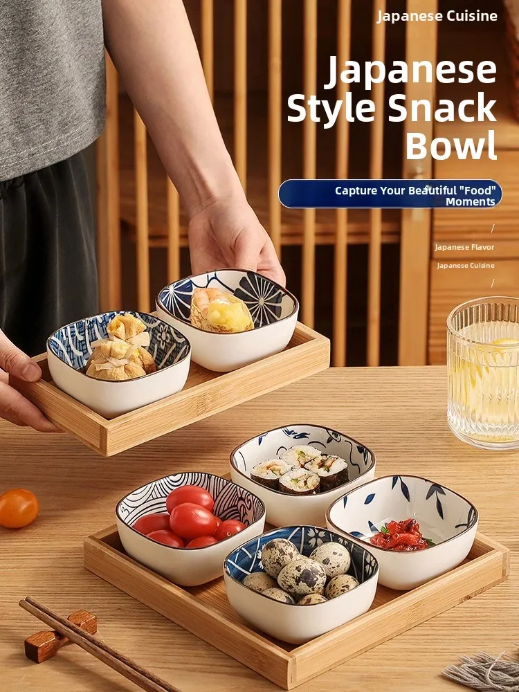 일본 스타일 세라믹 양념 접시 사각형 가정용 작은 간식 - Japanese Snacks 리뷰 및 가격