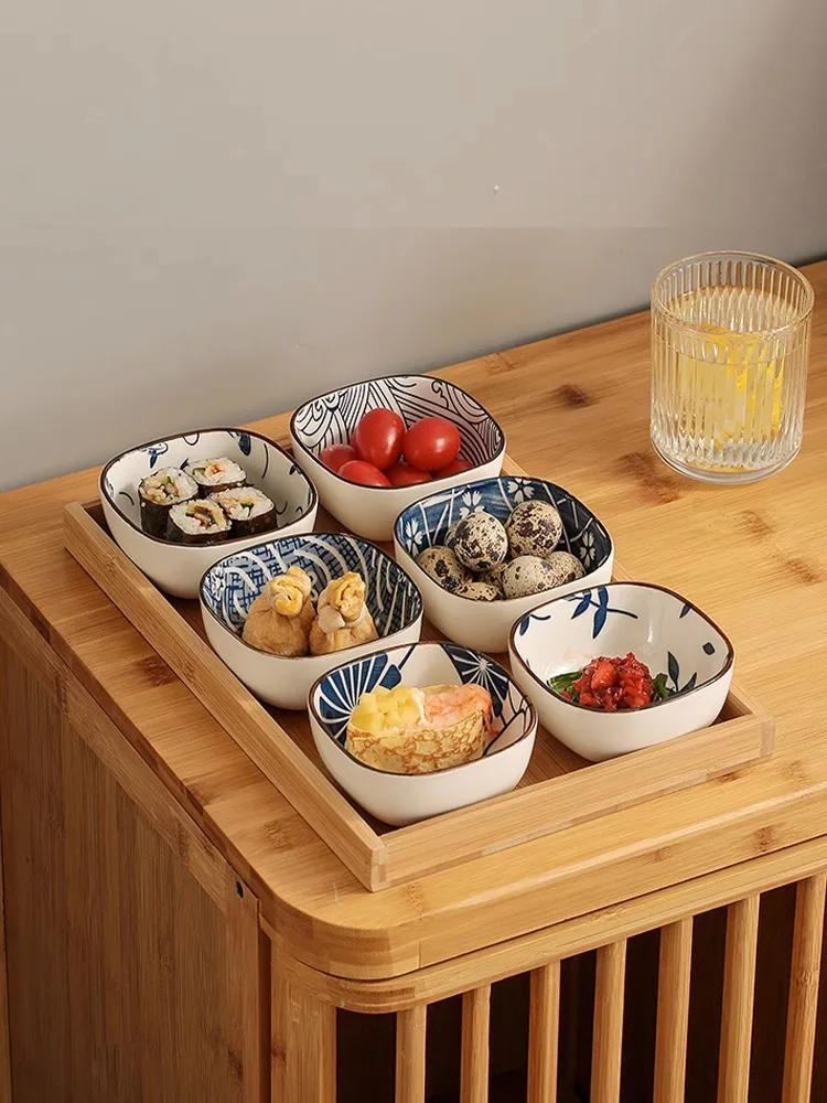 일본 스타일 세라믹 양념 접시 사각형 가정용 작은 간식 - Japanese Snacks 리뷰 및 가격