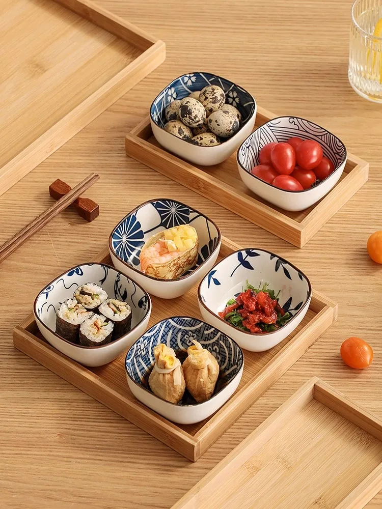 일본 스타일 세라믹 양념 접시 사각형 가정용 작은 간식 - Japanese Snacks 리뷰 및 가격