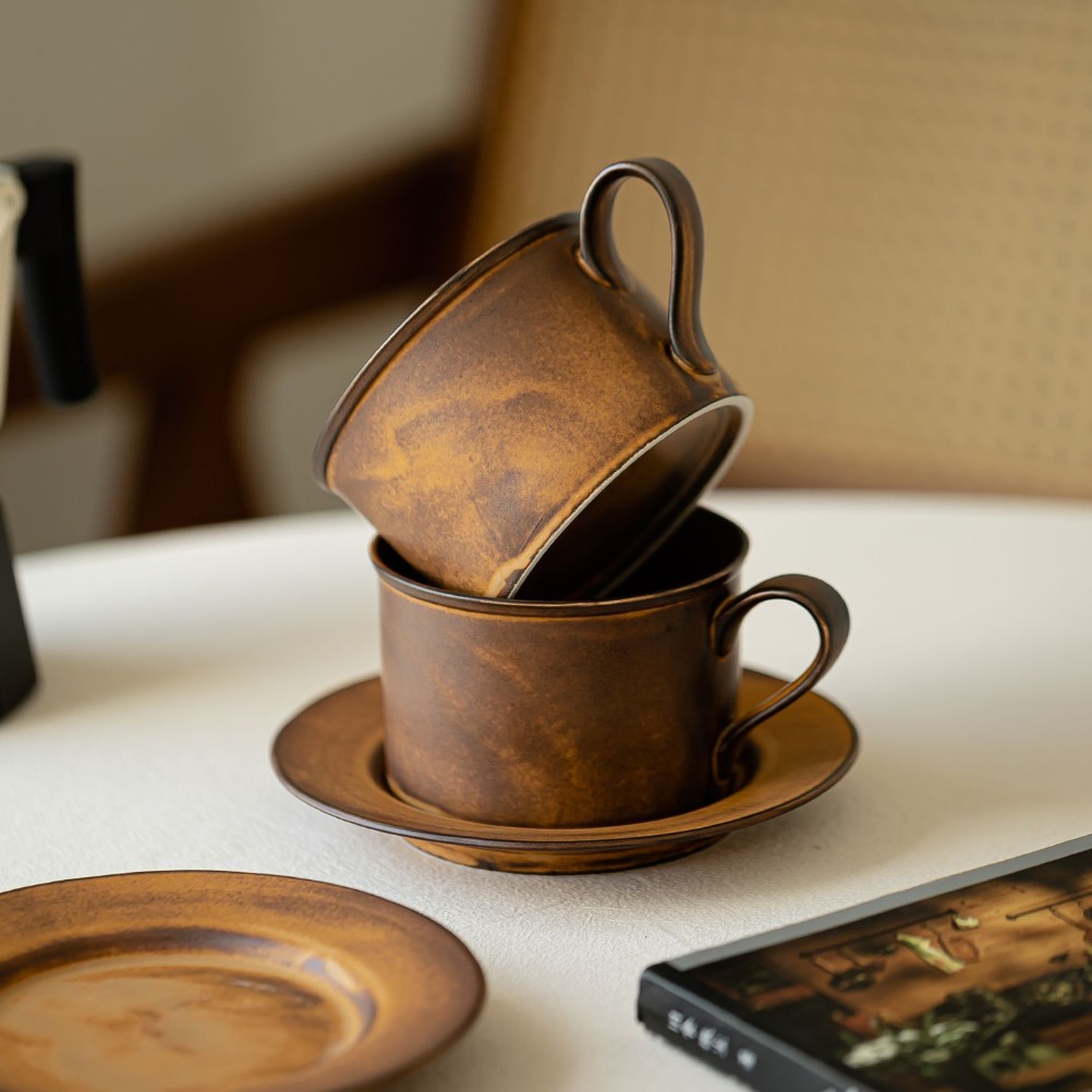일본 레트로 커피잔과 접시 세트 대용량 250ml 세라 - Japanese Pottery 리뷰 및 가격